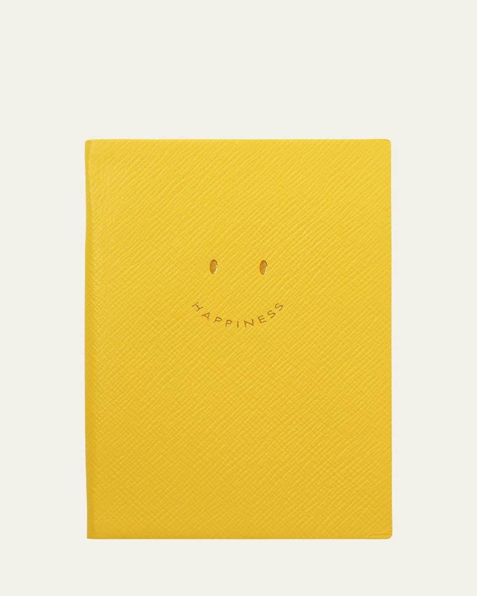 "Happiness" Chelsea Notebook in Panama Leather, Lemon